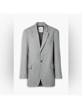 DENIMIST Anthropologie Women’s Ribbed wool-blend blazer light gray relaxed XXS